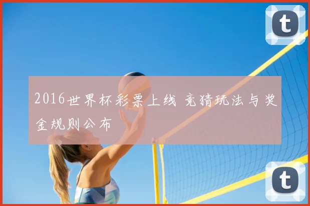 2016世界杯彩票上线 竞猜玩法与奖金规则公布